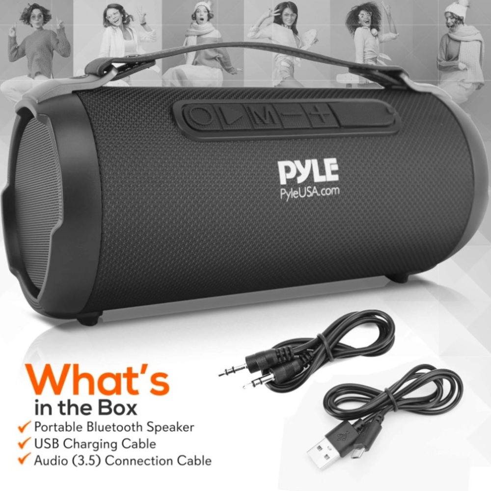 Pyle Black Portable Boombox - Picture 2 of 6